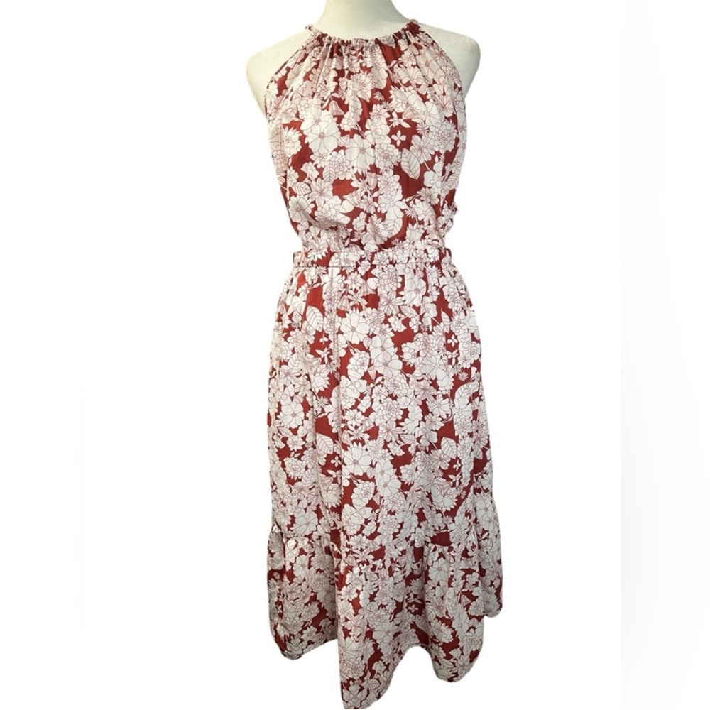 GAP Woman’s Brown&White Halter Dress with side Cut-Outs - Medium - Picture 3 of 15